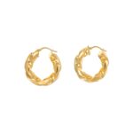 ORECCHINI ORO GIALLO CERCHI TORCION BOMBATI MEDI