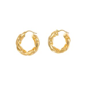 ORECCHINI ORO GIALLO CERCHI TORCION BOMBATI MEDI