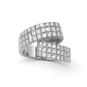 Anello oro bianco con diamanti damiani
