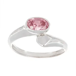 ANELLO ORO B 750 CON PIETRA ROSA