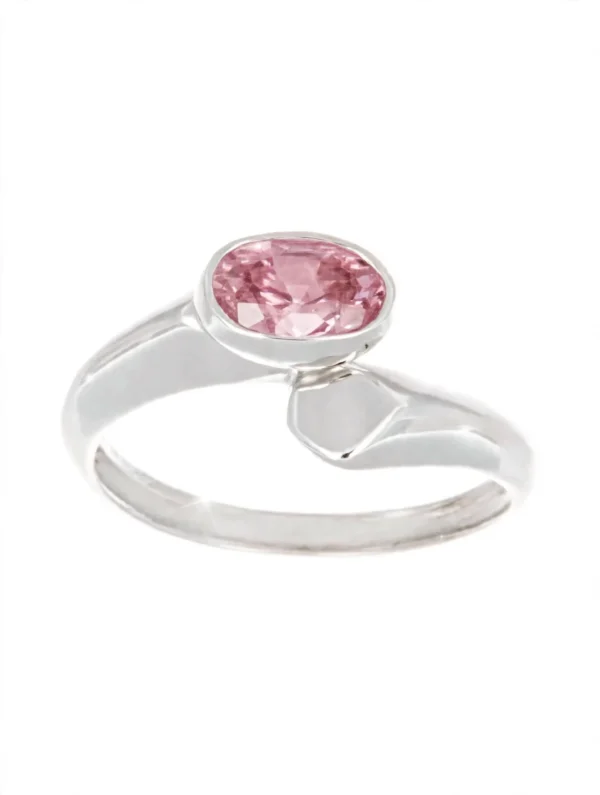 ANELLO ORO B 750 CON PIETRA ROSA