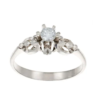 ANELLO ORO BIANCO CON DIAMANTE