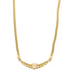 COLLANA ORO GIALLO CON CUORE CON ZIRCONE BIANCO