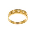 ANELLO ORO GIALLO RIVIERA  CON ZIRCONI  BIANCHI