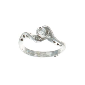 ANELLO ORO BIANCO SOLITARIO CON DIAMANTE