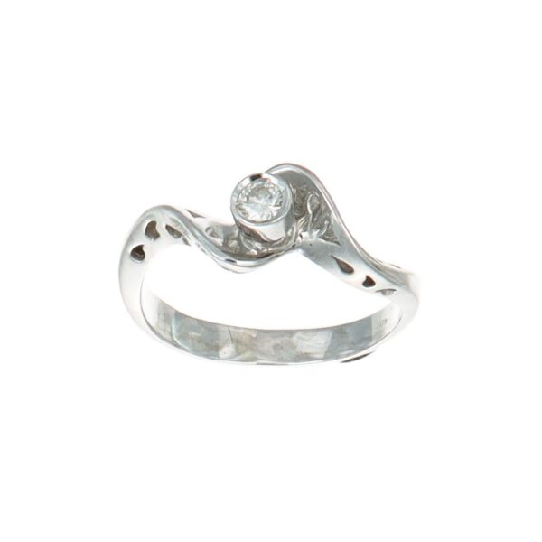 ANELLO ORO BIANCO SOLITARIO CON DIAMANTE