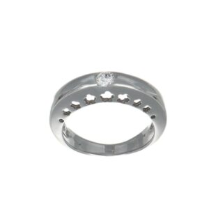 ANELLO ORO BIANCO CON DIAMANTE KT 0.10 G VS1