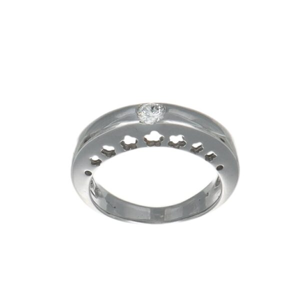 ANELLO ORO BIANCO CON DIAMANTE KT 0.10 G VS1