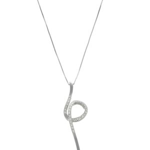 COLLANA ORO BIANCO CON CIONDOLO CON DIAMANTI DIAMOND KT 0.01X32 GVS1
