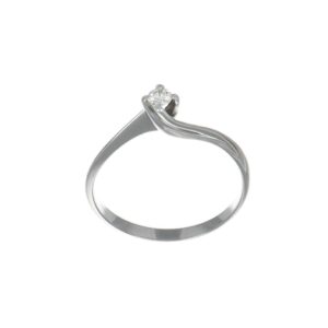 ANELLO ORO BIANCO SOLITARIO CON DIAMANTE KT 0.08 G VS1