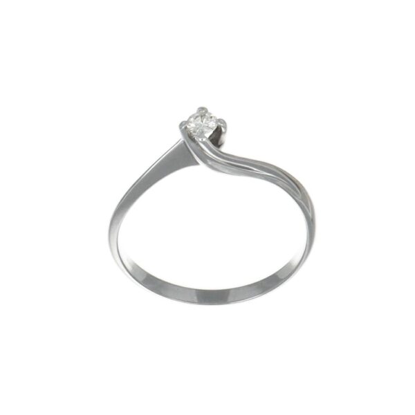 ANELLO ORO BIANCO SOLITARIO CON DIAMANTE KT 0.08 G VS1
