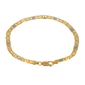 BRACCIALE DUE ORI MAGLIA PIATTA LUC/SAT
