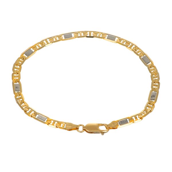 BRACCIALE DUE ORI MAGLIA PIATTA LUC/SAT