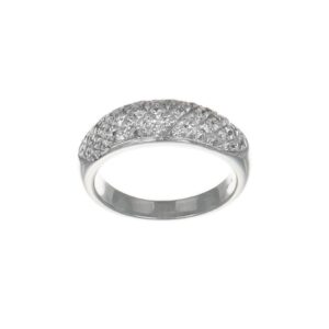 ANELLO ORO BIANCO CON PAVÈ DI DIAMANTI KT 0.01X46