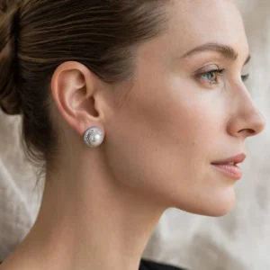 orecchini oro bianco con perla