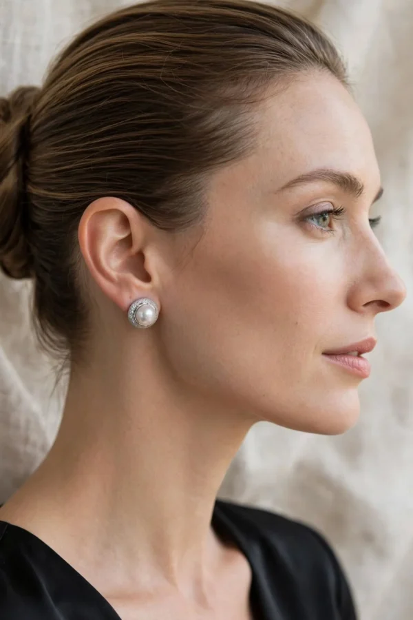ORECCHINI ORO BIANCO CON PERLA