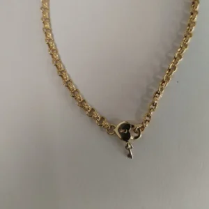 collana oro giallo luc lav zancan con lucchetto e chiave