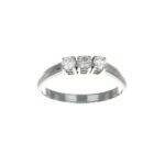 ANELLO ORO BIANCO TRILOGY CON DIAMANTI KT 0.07X3 G VS1
