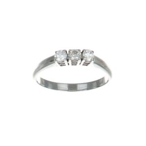 ANELLO ORO BIANCO TRILOGY CON DIAMANTI KT 0.07X3 G VS1
