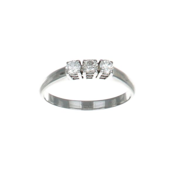 ANELLO ORO BIANCO TRILOGY CON DIAMANTI KT 0.07X3 G VS1