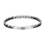 Luca Barra bracciale semirigido con elementi a ceramica nera