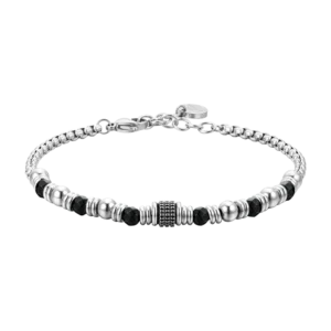 Luca Barra bracciale semirigido con agata nera