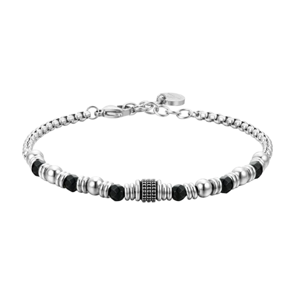 Luca Barra bracciale semirigido con agata nera