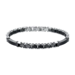 Luca Barra bracciale semirigido con ceramica nera