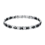 Luca Barra bracciale semirigido con elementi a ceramica nera