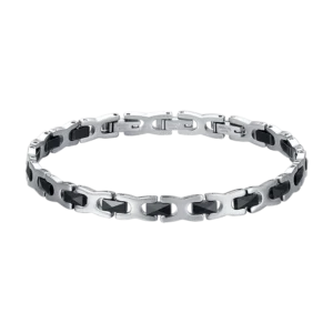 Luca Barra bracciale semirigido con elementi a ceramica nera