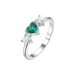 Luca Barra anello regolabile con cuori a zirconi bianco/verde