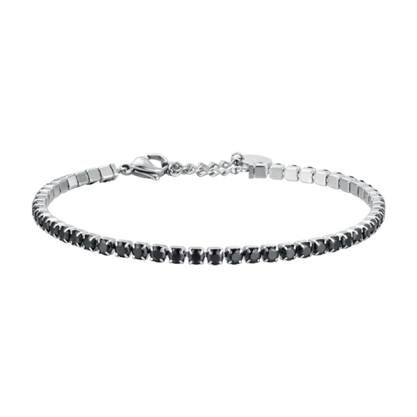 Luca Barra bracciale tennis con zirconi neri