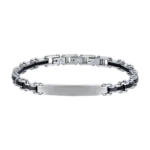 Luca Barra bracciale semirigido con elementi a ceramica nera