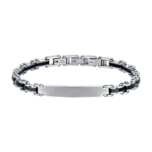 Luca Barra bracciale semirigido con elementi a ceramica nera