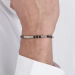 Luca Barra bracciali semirigido con agata nera