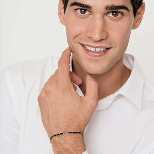 Luca Barra bracciale tennis con zirconi neri