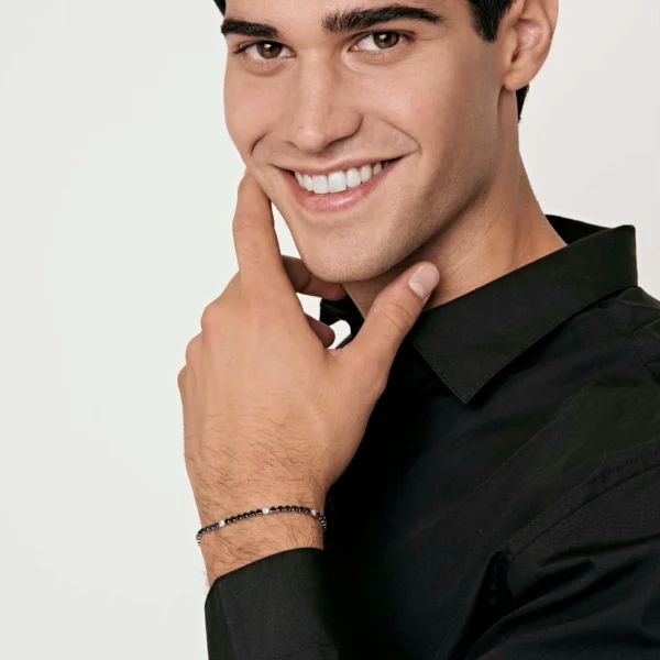 Luca Barra bracciale tennis a zirconi nerobianco