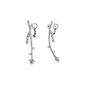 ORECCHINI ORO BIANCO PENDENTI CON ZIRCONI