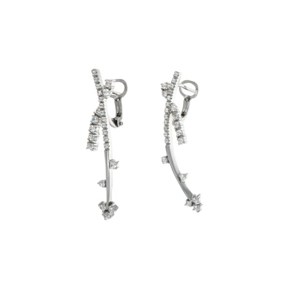 ORECCHINI ORO BIANCO PENDENTI CON ZIRCONI