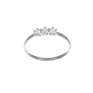 ANELLO ORO BIANCO TRILOGY CON ZIRCONI BIANCHI