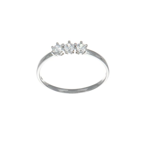 ANELLO ORO BIANCO TRILOGY CON ZIRCONI BIANCHI
