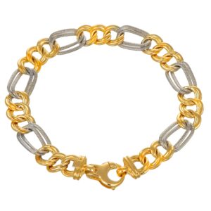 BRACCIALE DUE ORI LUCIDO SATINATO