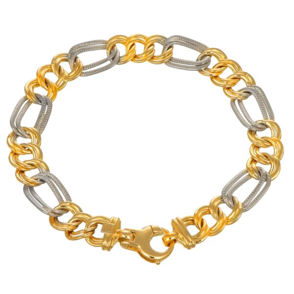 BRACCIALE DUE ORI LUCIDO SATINATO