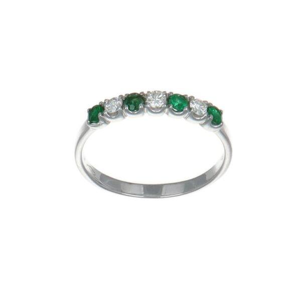 ANELLO ORO BIANCO RIVIERA SME/DIAM SOGNA GIOIELLI KT DIAM 0.05X3 KT SM 0.05X4