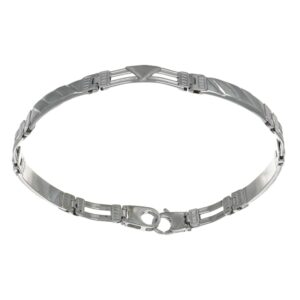 BRACCIALE ORO BIANCO FASCETTE SEMIRIGIDO LUC SAT