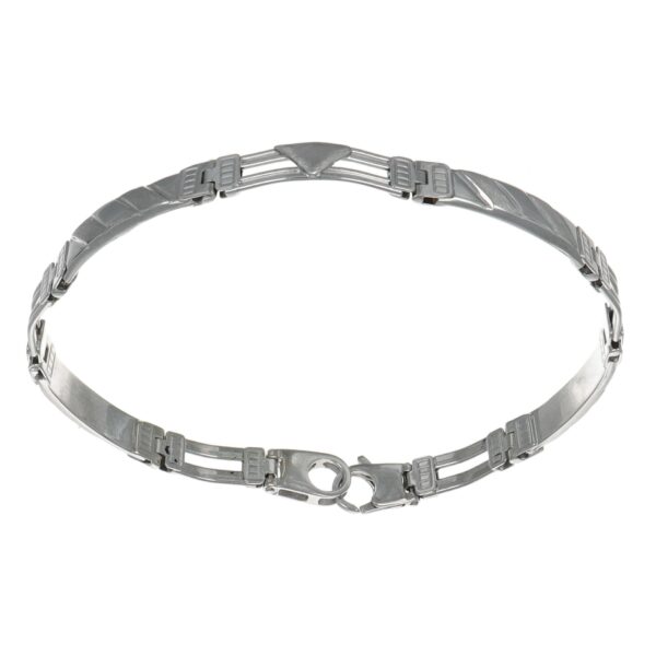 BRACCIALE ORO BIANCO FASCETTE SEMIRIGIDO LUC SAT