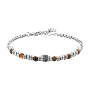 Luca Barra bracciale catena con pietre occhioditigre