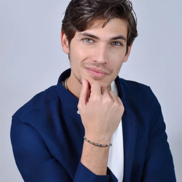 Luca Barra bracciale catena con pietre occhioditigre