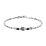 Luca Barra bracciale catena con agata nera