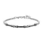 Luca Barra bracciale catena con ceramica nera